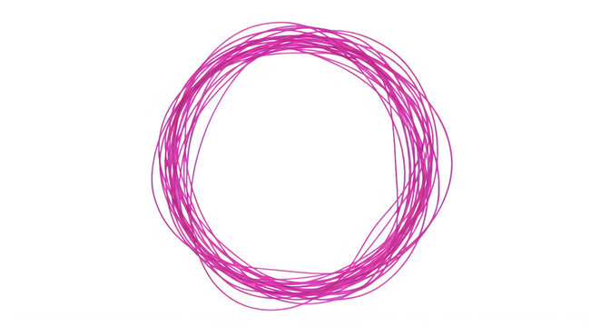 Abstract pink scribble circle art design element for creative projects isolated transparent background