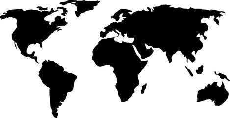 World Map solid black, cut file for cricut vinyl wall art laser cut commercial use © Shaheer