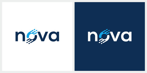 nova logo design, word mark nova for digital technology logo design © ZRpro