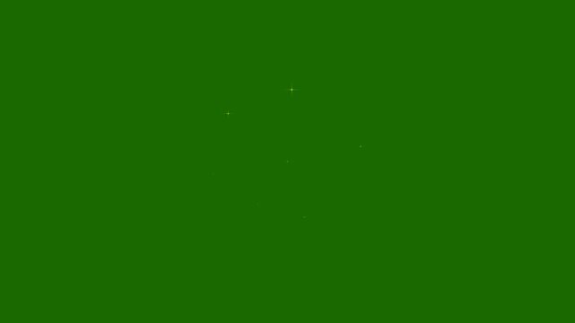 White glowing star sparkle with circle shape. blinking retro vector stars, twinkling star in night sky, doodle glitter star, twinkle magic dust animation, shimmer particle on green screen, 4K video