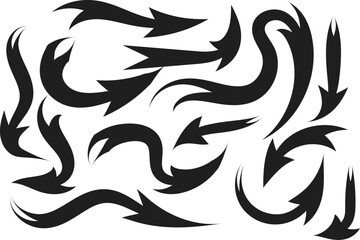 Obraz premium Set of hand drawn tribal arrows