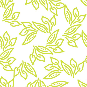 seamless plants pattern background with hand drawn flower , greeting card or fabric
