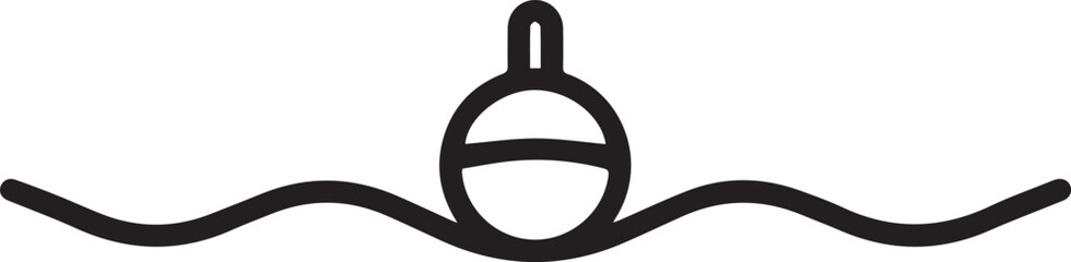 Professional Floating Fishing Line with Bobber Vector Icon for UI Design, App Icons, Branding, Marketing Collateral, Educational Materials, Fishing Guides, Outdoor Gear Branding, Sports © anton