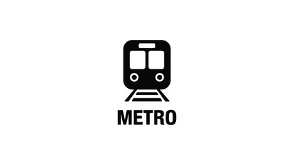 metro train icon with front view subway transport symbol minimal flat design urban public transportation concept for city mobility © VectAmaze