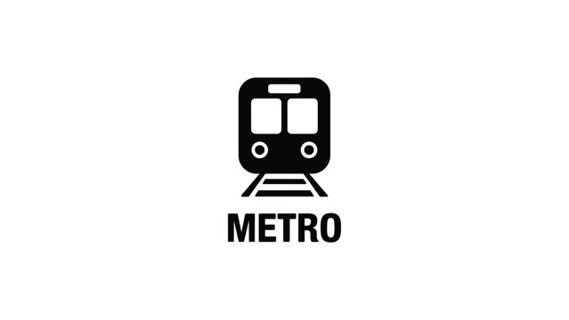 metro train icon with front view subway transport symbol minimal flat design urban public transportation concept for city mobility