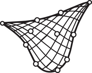 Professional Floating Fishing Net with Intricate Knots Vector Icon Perfect for Marine Industry Logos, Fishing Gear Branding, Outdoor Adventure Apps, Sustainable Seafood Campaigns © anton