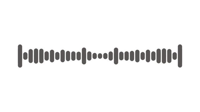 Minimalist black audio waveform animation, glowing sound equalizer bars on white background, futuristic music frequency motion loop, abstract voice recognition and podcast intro video. 4k video