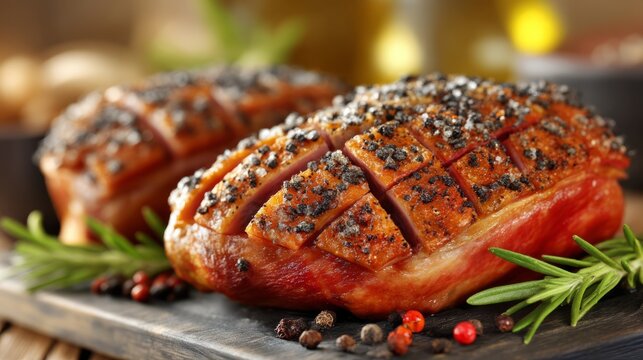 Roasted Duck Portions Arranged Side By Side With Crispy Seasoning