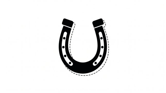 Minimalist horseshoe icon symbolizing luck, fortune, and protective charm design.