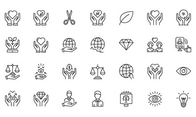 Fototapeta premium Hand gestures and symbolic representations a collection of line art icons and silhouettes