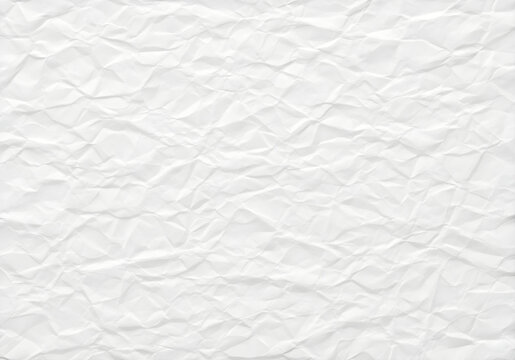 Crumpled white paper texture background with wrinkles and creases isolated on transparent background
