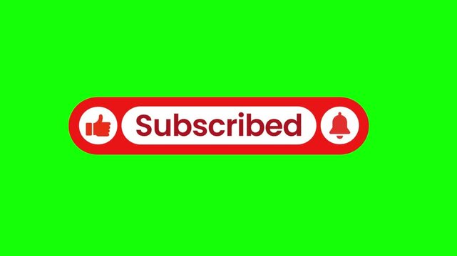 Animated subscribe button icons on green background for social media