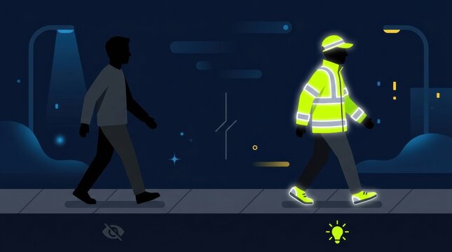 Importance of Pedestrian and Cyclist Safety Highlighted by Visibility Clothing During Nighttime Urban Walks