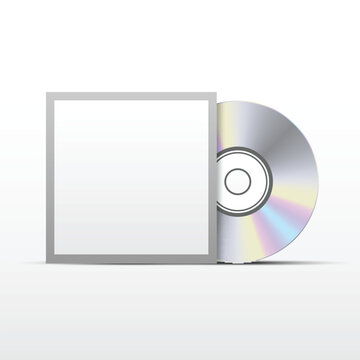 CD or DVD with black cover template mockup Free Vector
