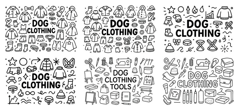 Dog clothing and accessories doodle collection
