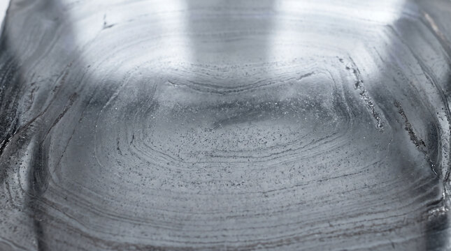 Polished Hematite Slab with Metallic Silver-Gray Sheen and Subtle Banding