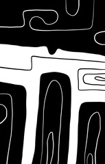 Abstract image for printing. Picture for modern interiors. The picture is painted by hand on a tablet. © neurostructure