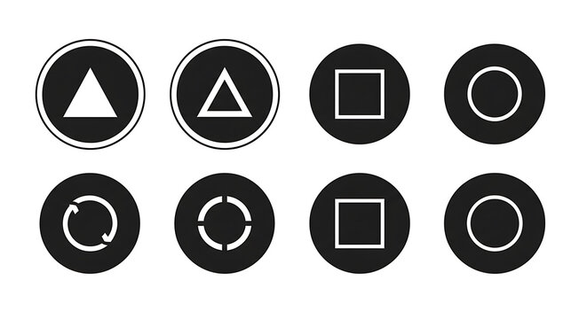 Black and white of camera lenses with different aperture shapes