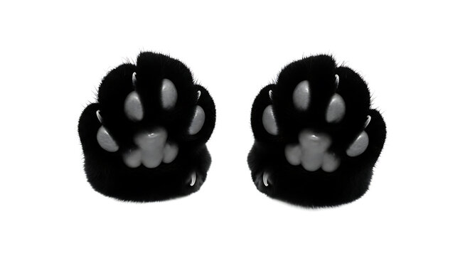 Black and white of two stylized panda faces with circular patterns