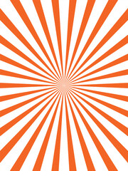 Obraz premium Orange and white radial striped pattern with central focal point