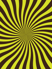 Obraz premium Hypnotic spiral pattern with yellow and black stripes radiating
