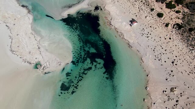 Aerial view of Balos beach in Crete