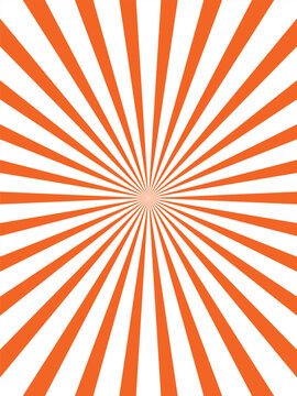Orange and white radial striped pattern with central focal point
