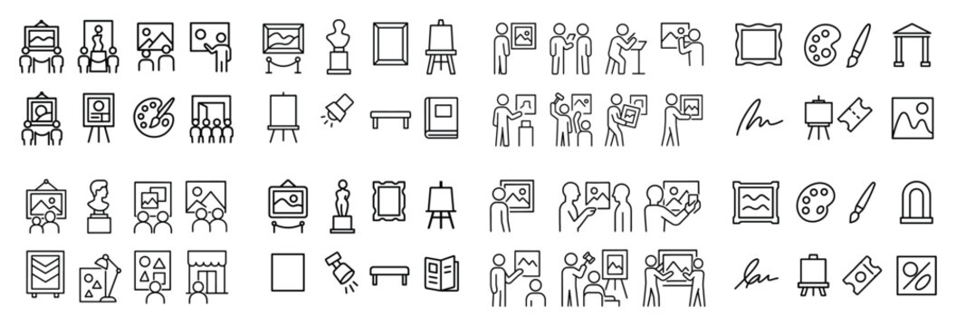 Art and museum icon set collection