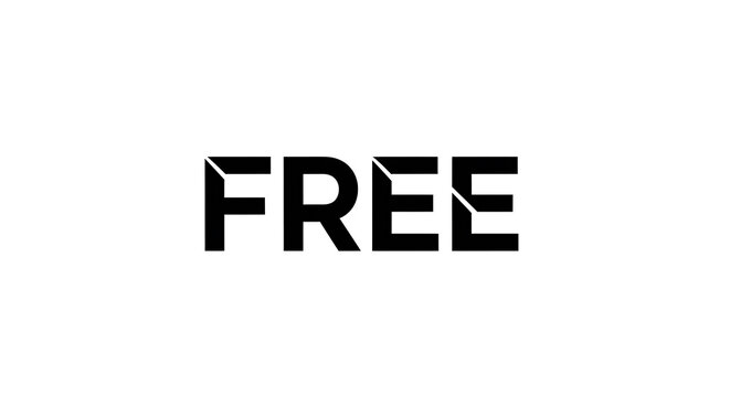 Bold black sans-serif "free" text on white background, vector-style typography font