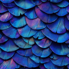 Obraz premium Seamless pattern of vibrant blue betta fish scales providing a colorful organic background.