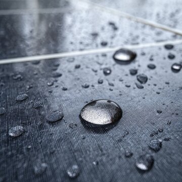 Closeup of Solar Panel Surface with Hexagonal Texture and Golden Reflection in Natural Light