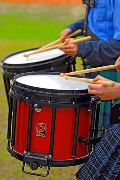 Drummer playing at the Celtic Scottish Highland games held in  Zephyr Hills Florida Fl Fla