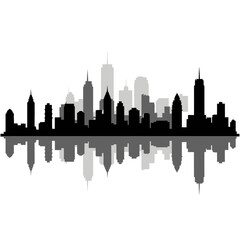 Obraz premium New York City skyline silhouette cityscape urban landscape.