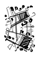 Abstract image for printing. Picture for modern interiors. The picture is painted by hand on a tablet. © neurostructure