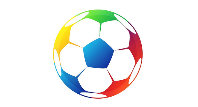 Colorful abstract circle divided into six pie segments, flat