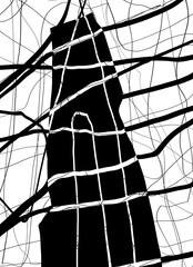 Abstract image for printing. Picture for modern interiors. The picture is painted by hand on a tablet. © neurostructure