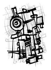 Abstract image for printing. Picture for modern interiors. The picture is painted by hand on a tablet. © neurostructure