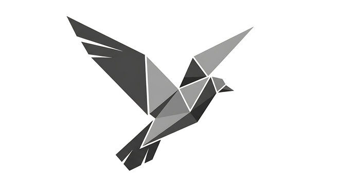 Geometric arrow shape with dark and light gray gradient