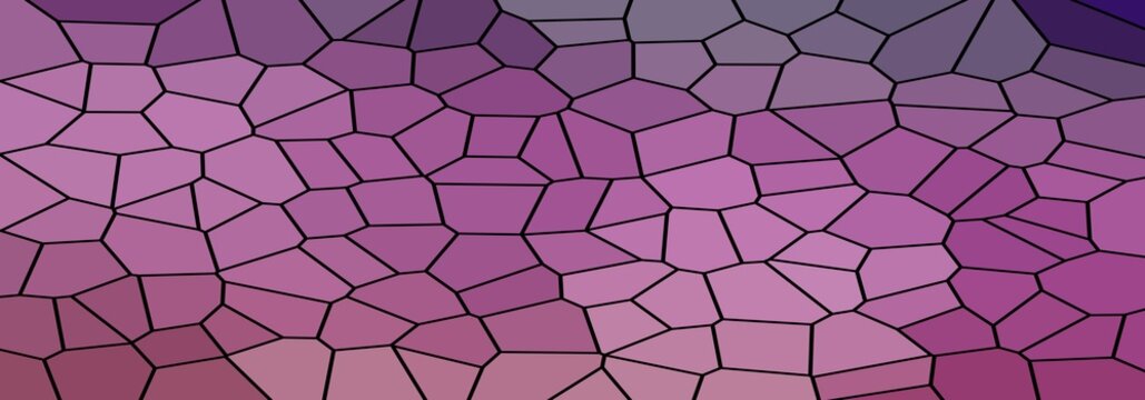 Abstract purple and violet mosaic background with vibrant geometric cellular pattern and stained glass texture