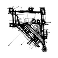 Abstract image for printing. Picture for modern interiors. The picture is painted by hand on a tablet. © neurostructure
