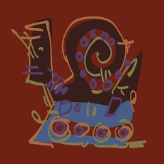 Abstract image for printing. Picture for modern interiors. The picture is painted by hand on a tablet. © neurostructure
