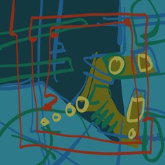 Abstract image for printing. Picture for modern interiors. The picture is painted by hand on a tablet. © neurostructure