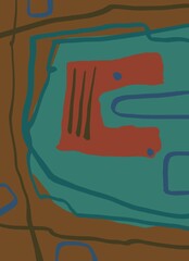 Abstract image for printing. Picture for modern interiors. The picture is painted by hand on a tablet. © neurostructure