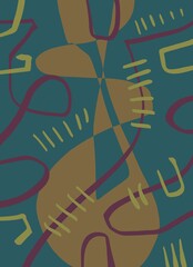 Abstract image for printing. Picture for modern interiors. The picture is painted by hand on a tablet. © neurostructure