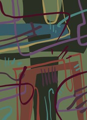 Abstract image for printing. Picture for modern interiors. The picture is painted by hand on a tablet. © neurostructure
