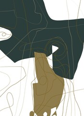 Abstract image for printing. Picture for modern interiors. The picture is painted by hand on a tablet. © neurostructure