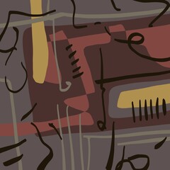 Abstract image for printing. Picture for modern interiors. The picture is painted by hand on a tablet. © neurostructure