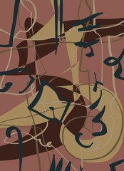 Abstract image for printing. Picture for modern interiors. The picture is painted by hand on a tablet. © neurostructure