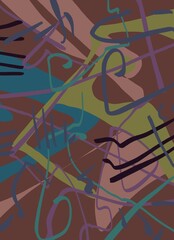 Abstract image for printing. Picture for modern interiors. The picture is painted by hand on a tablet. © neurostructure