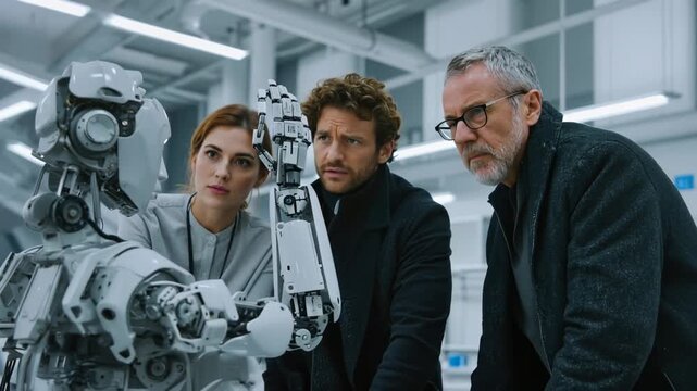 Researchers study human-like robot in lab setting with three observers